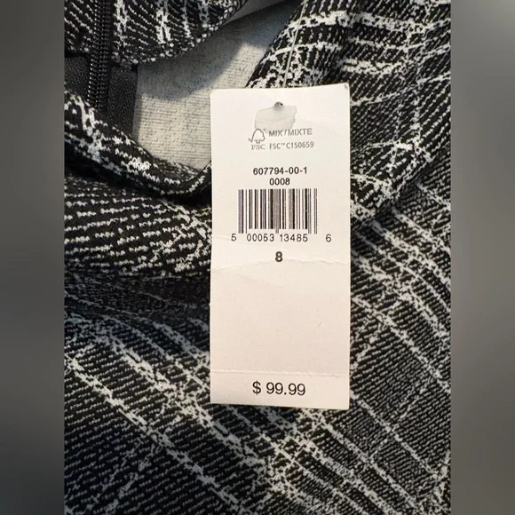 Banana Republic Black and White Checkered Midi Dress - Picture 3 of 4